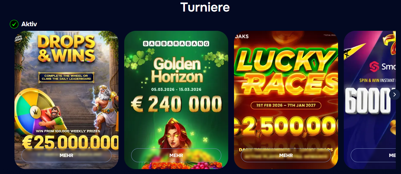Aviatrixx-Turnier im Wizardo Casino März bis Mai €4M Preis.